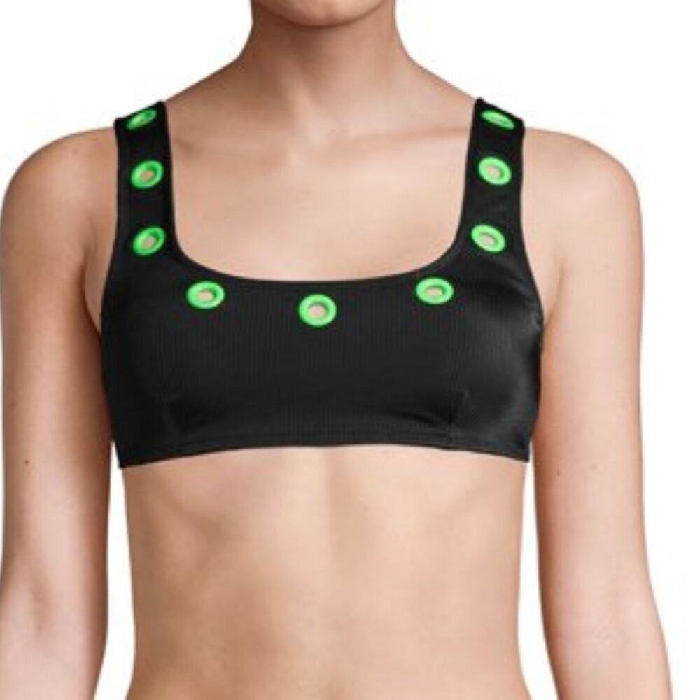 No Boundaries | Green Black High Waist Bikini |EUC